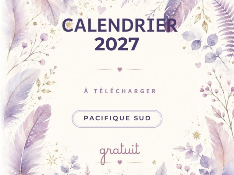 Calendrier scolaire 2027 à télécharger gratuitement pour la Nouvelle-Calédonie et Wallis-et-Futuna, pour la maternelle